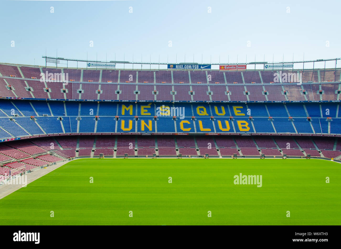 The famous stadium of FC Barcelona Camp Nou. Barcelona, June 2014 Stock Photo