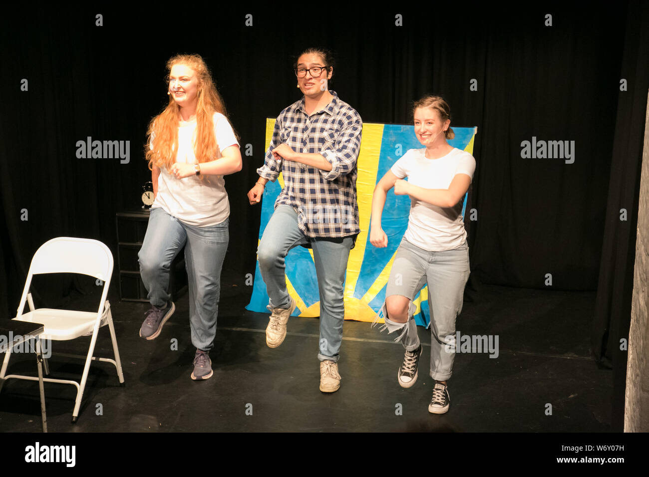 Edinburgh, Scotland, 3rd, August, 2019. Pictured L-R, Emily Peach, Yitzin R Lopez, Natalie Davies, performing Early Mornings - The Musical.  Credit: Brian Wilson/Alamy Live News. Stock Photo