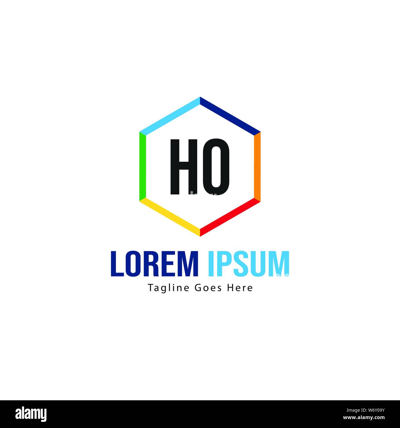 Initial HO logo template with modern frame. Minimalist HO letter logo ...