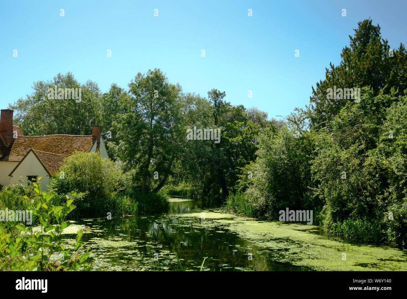 Site of Constable's Hay Wain, River Stour, Suffolk, UK Stock Photo