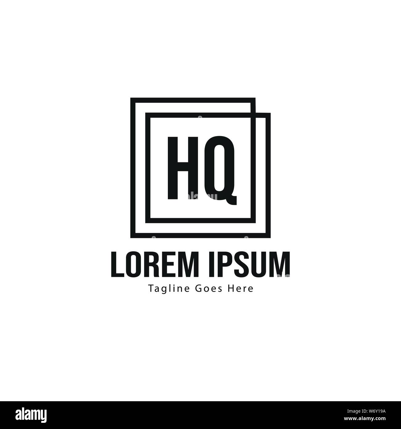 Vector Hq Initial HQ logo template with modern frame. Minimalist HQ letter logo ...