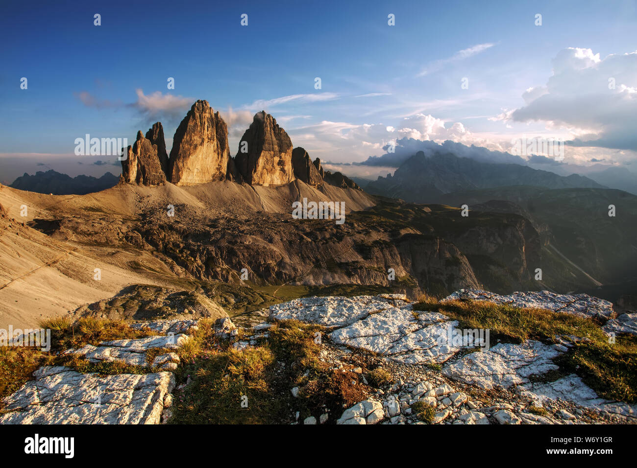 Tre Cime di Lavaredo, Dolomites, Italy Stock Photo