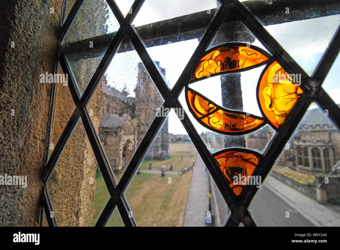Stained Glass window in the Chapter House at Wells Cathedral, Somerset Stock Photo Alamy