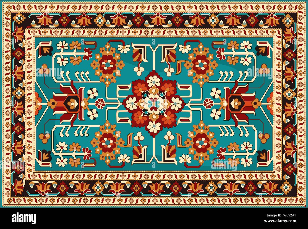 Persian carpet original design, tribal vector texture. Easy to edit and  change a few colors by swatch window Stock Vector Image & Art - Alamy