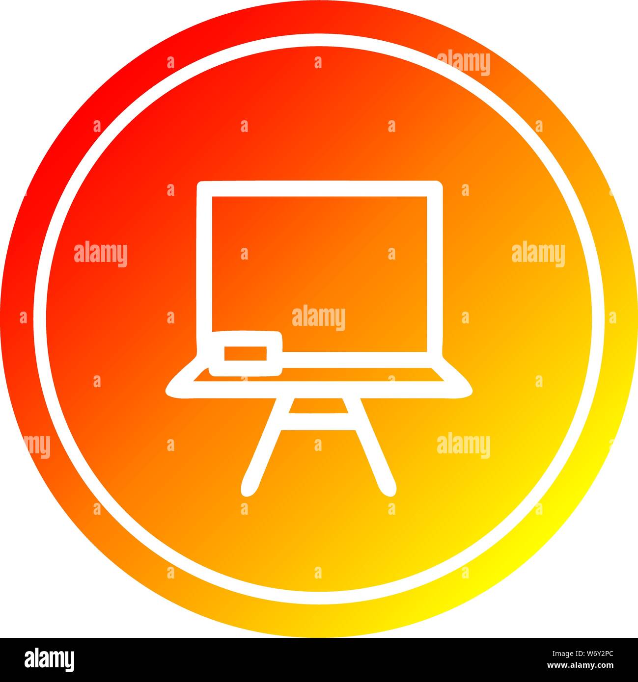 school blackboard circular icon with warm gradient finish Stock Vector ...
