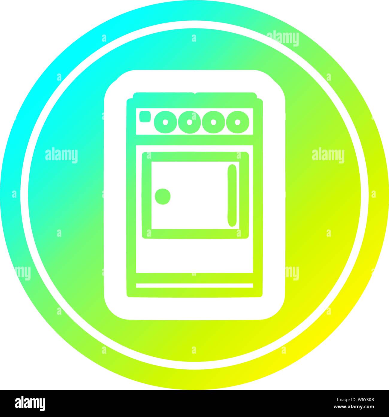 kitchen cooker circular icon with cool gradient finish Stock Vector ...