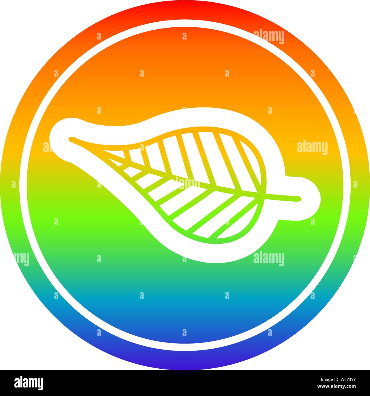natural leaf circular icon with rainbow gradient finish Stock Vector ...