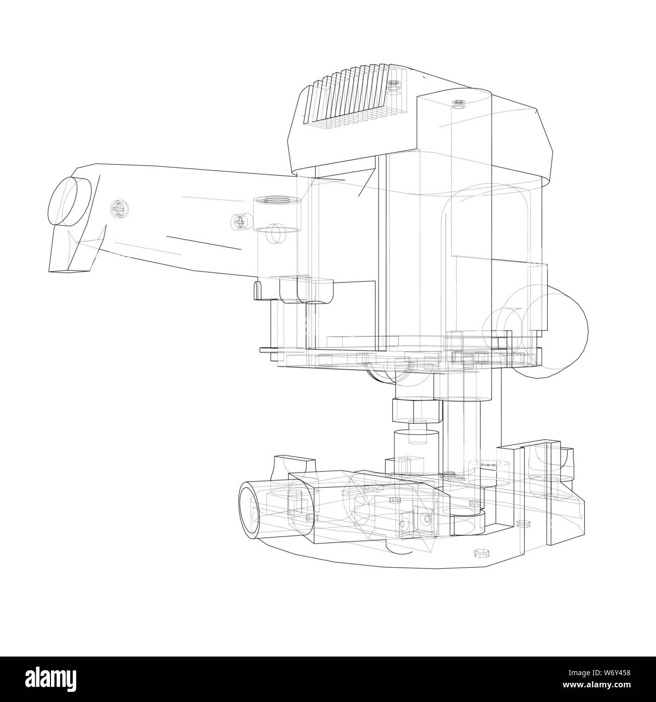 Machine Outline Model Outline milling machine. Vector Stock Vector Image & Art - Alamy