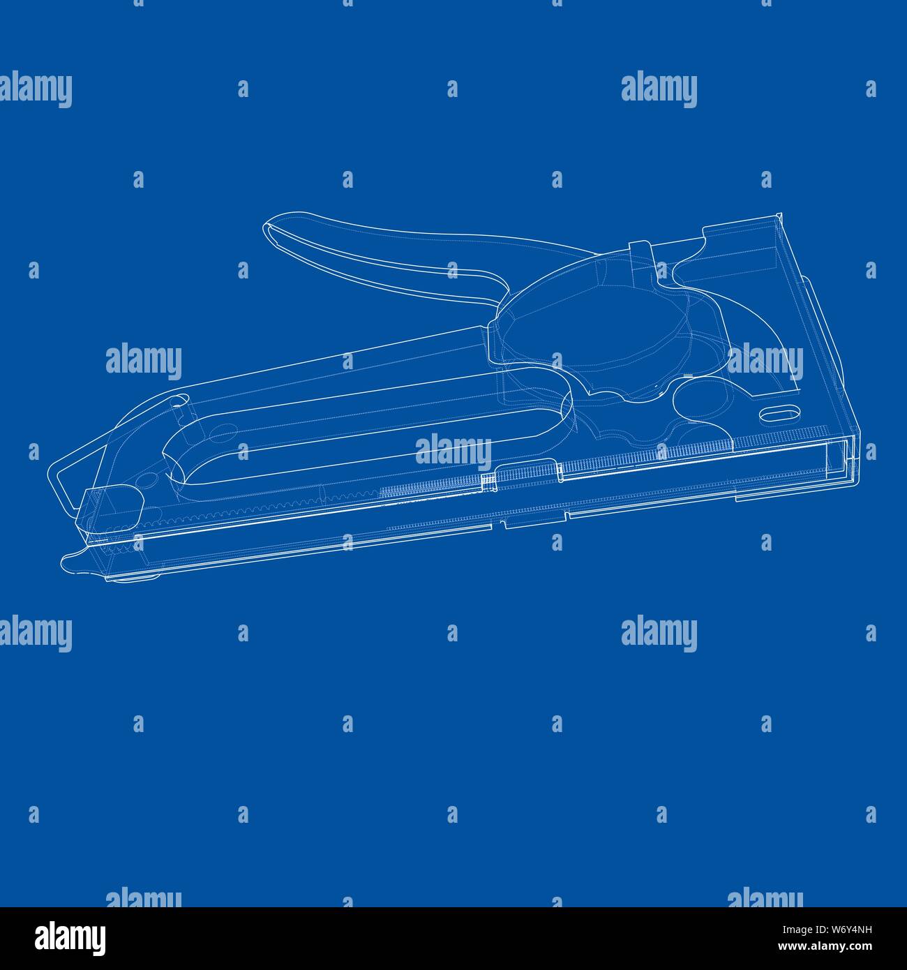 Outline construction stapler. Vector Stock Vector