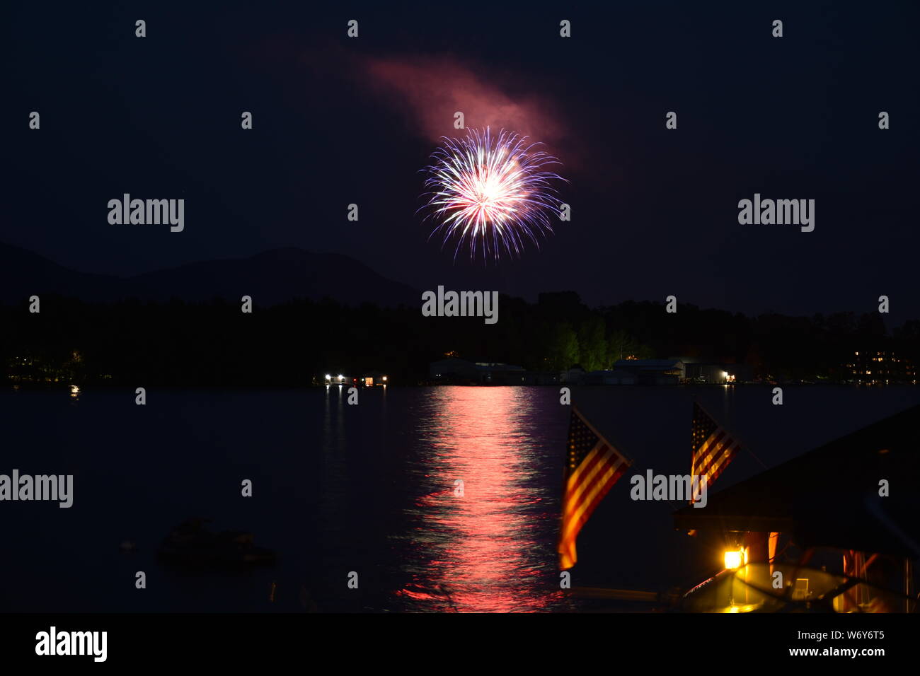 4th of July Fireworks over Lake New York Stock Photo Alamy