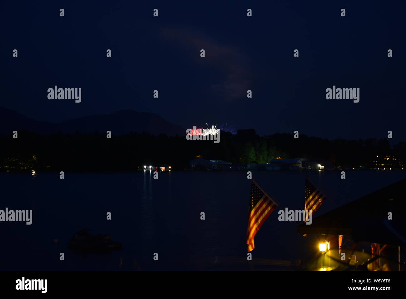 4th of July Fireworks over Lake New York Stock Photo Alamy