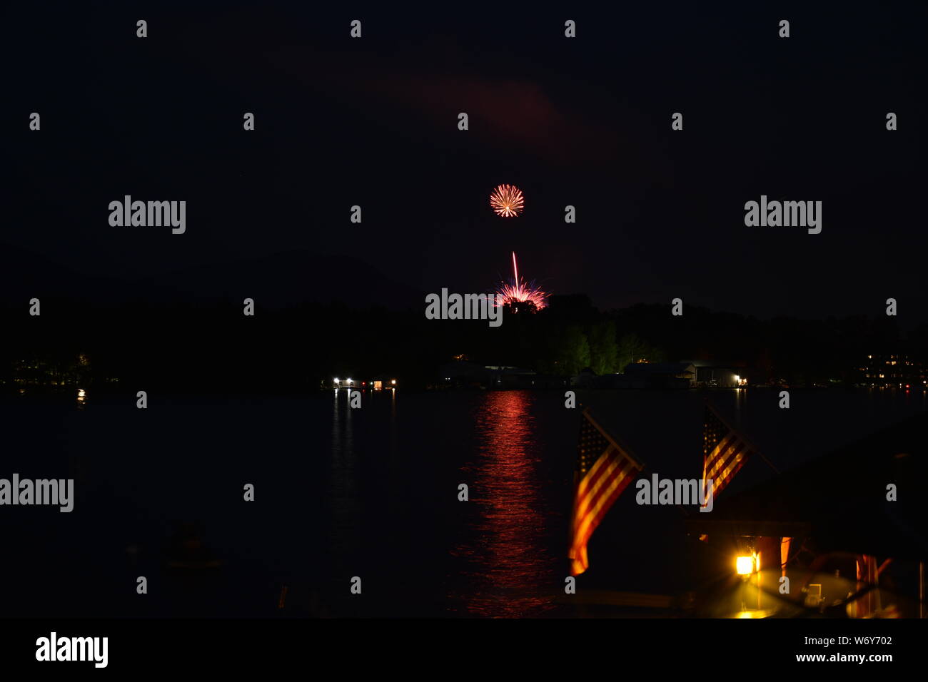 4th of July Fireworks over Lake New York Stock Photo Alamy