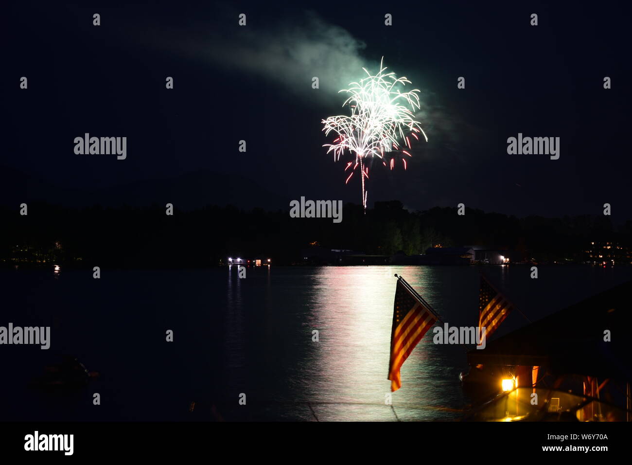 4th of July Fireworks over Lake New York Stock Photo Alamy