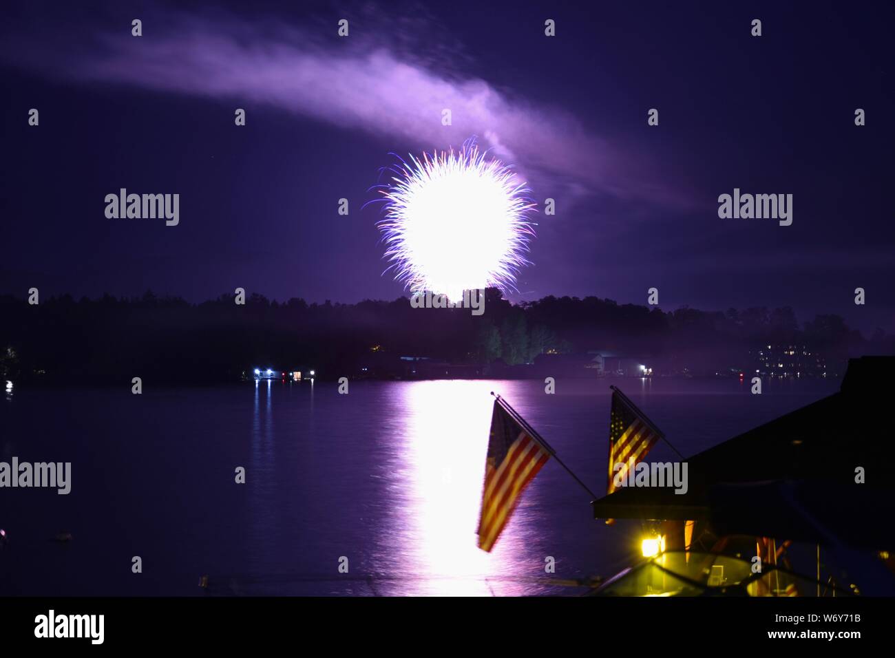 4th of July Fireworks over Lake New York Stock Photo Alamy