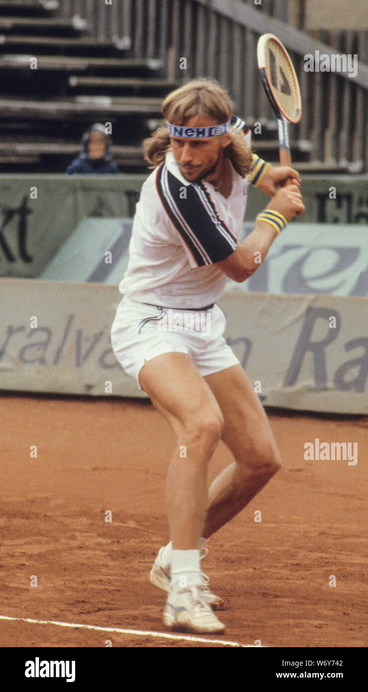 Borg tennis player at Båstad tennis court Stock Photo - Alamy