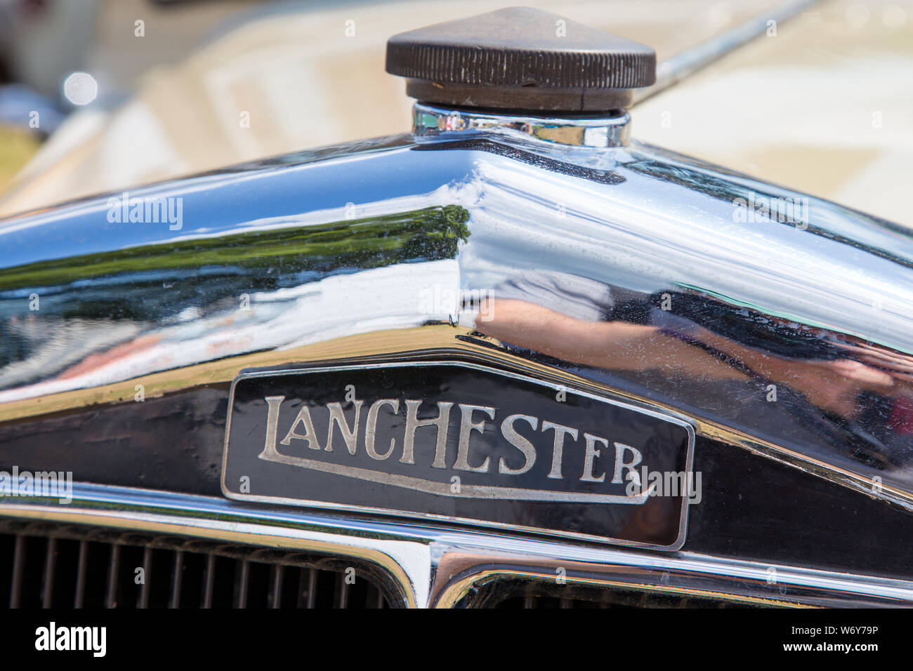 Vintage Lanchester Motor Company car badge Stock Photo