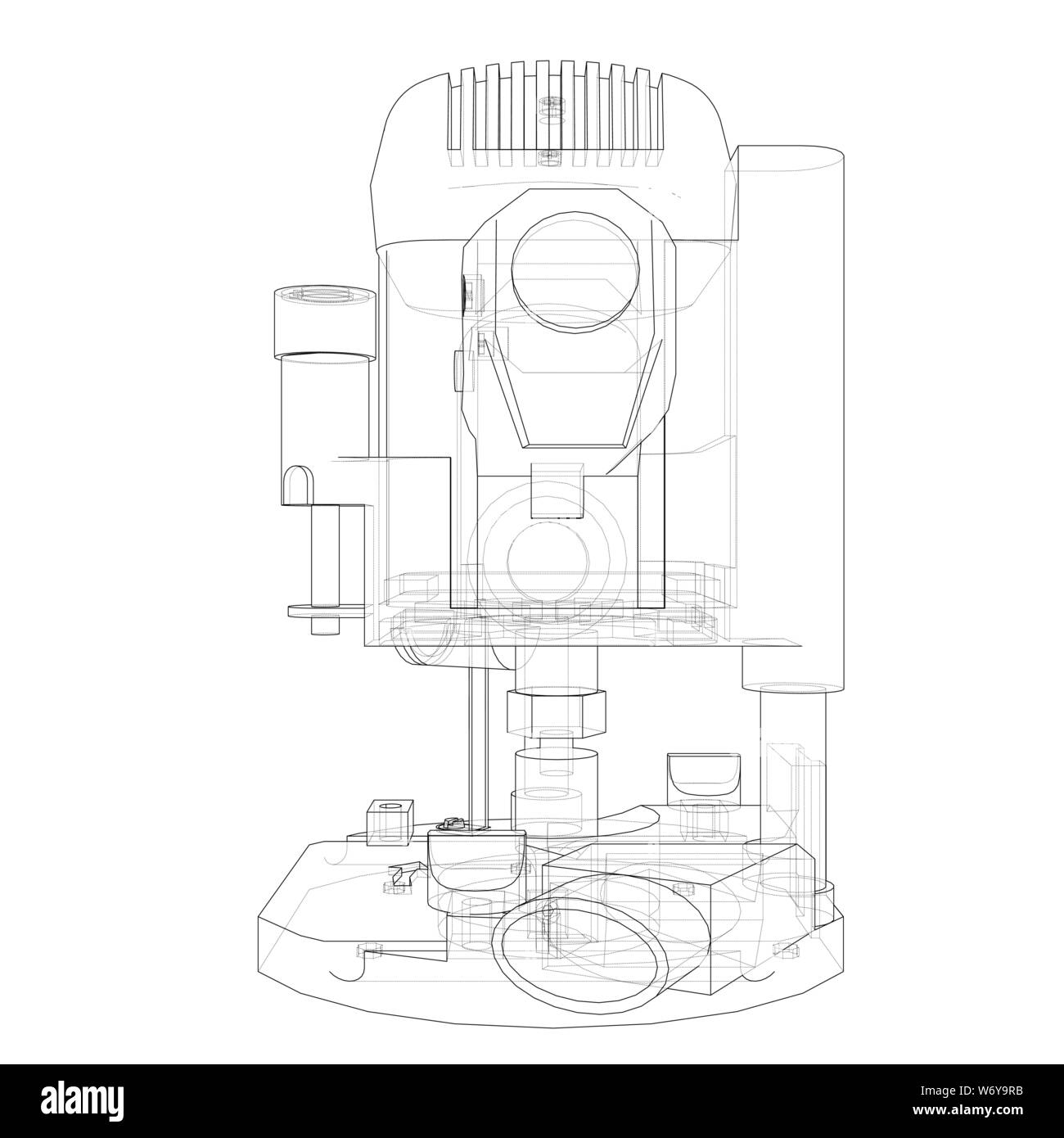Machine Outline Model Outline milling machine. Vector Stock Vector Image & Art - Alamy