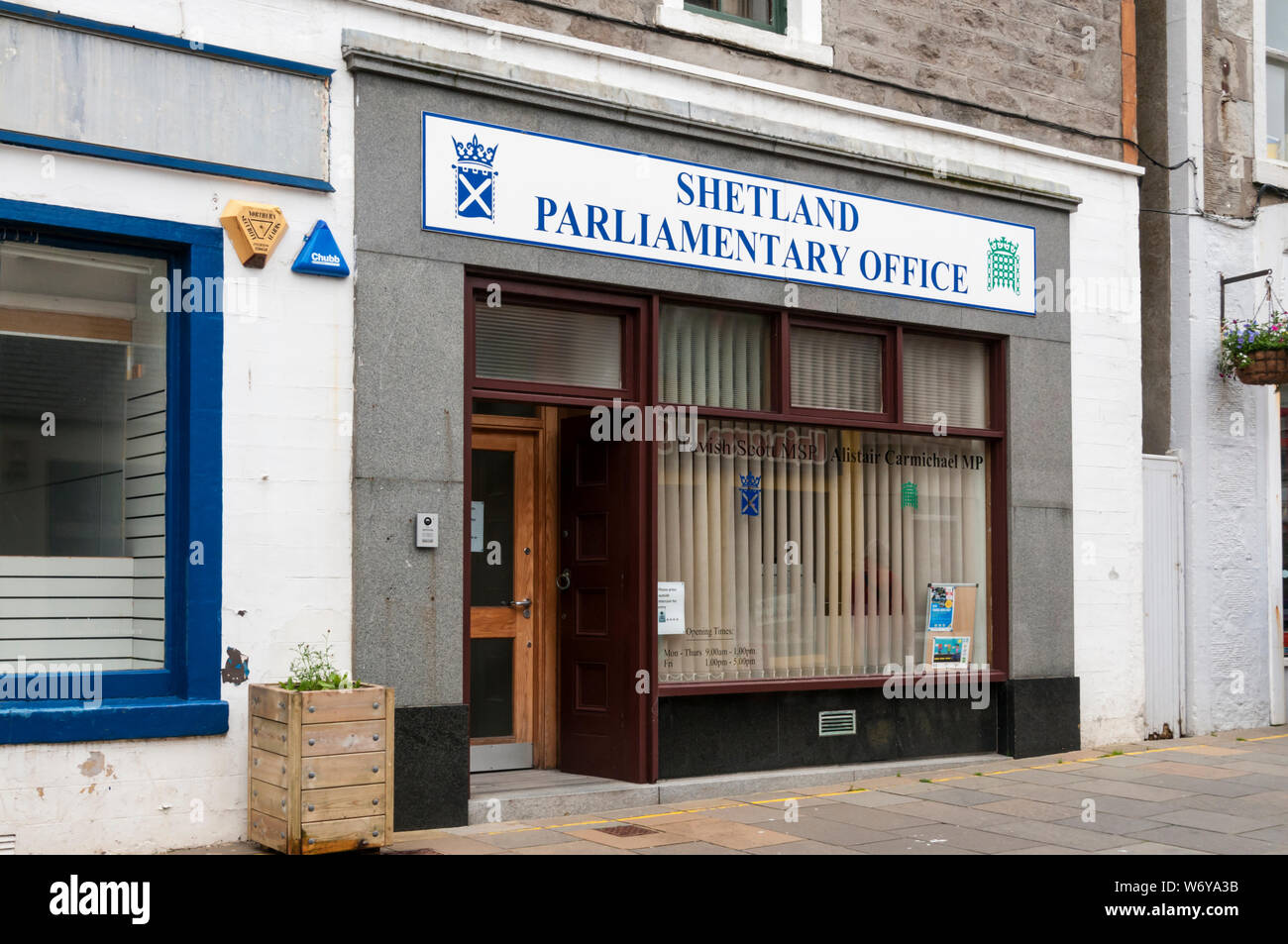 The Shetland Parliamentary Office of Alistair Carmichael MP & Tavish Scott MSP in Commercial Street, Lerwick. Stock Photo