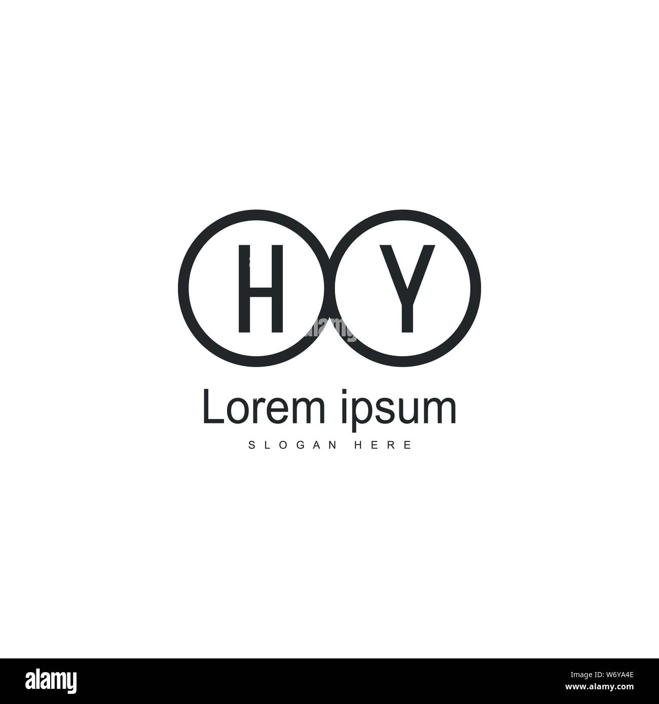 Initial HY logo template with modern frame. Minimalist HY letter logo ...