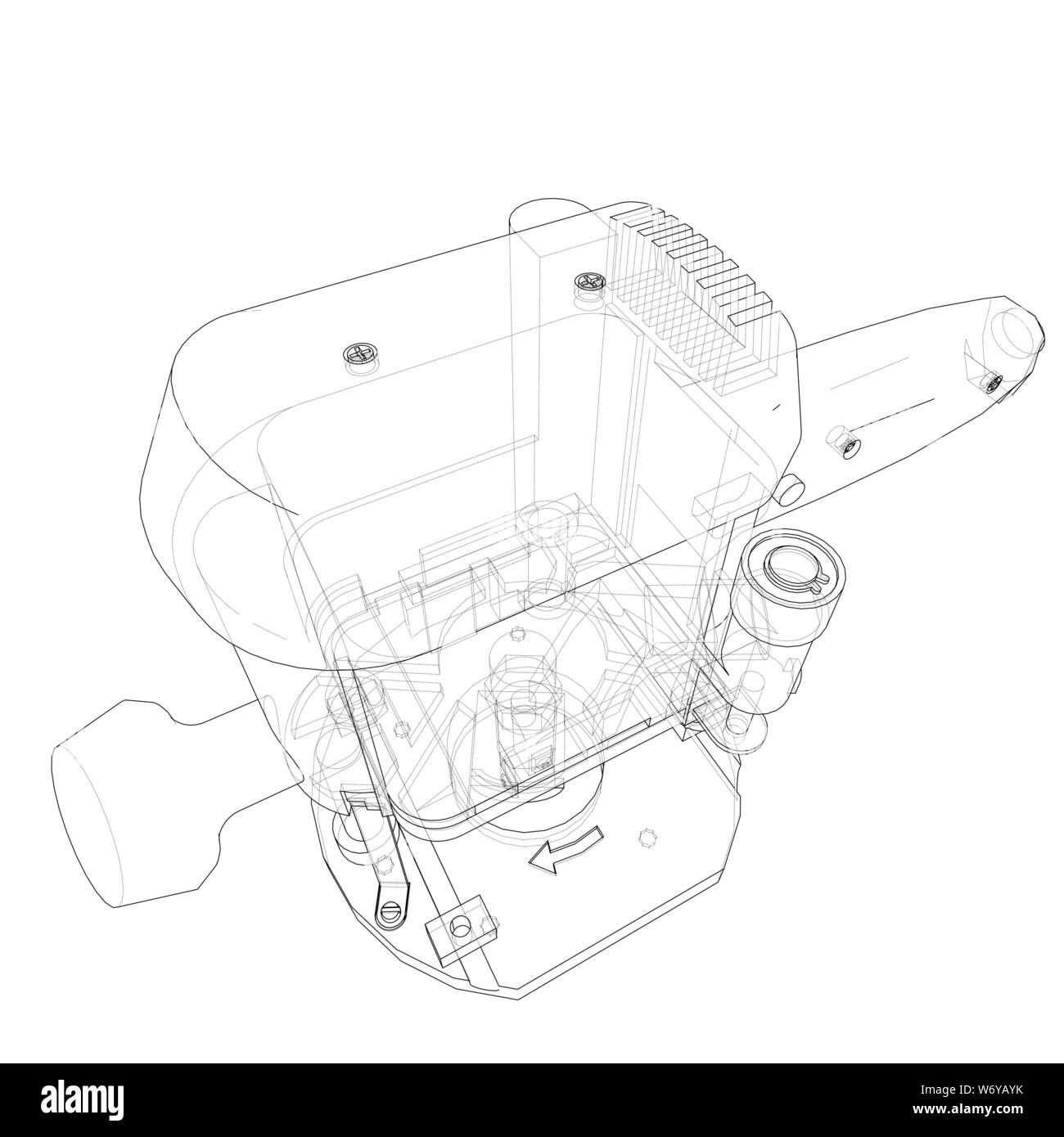 Machine Outline Model Outline milling machine. Vector Stock Vector Image & Art - Alamy