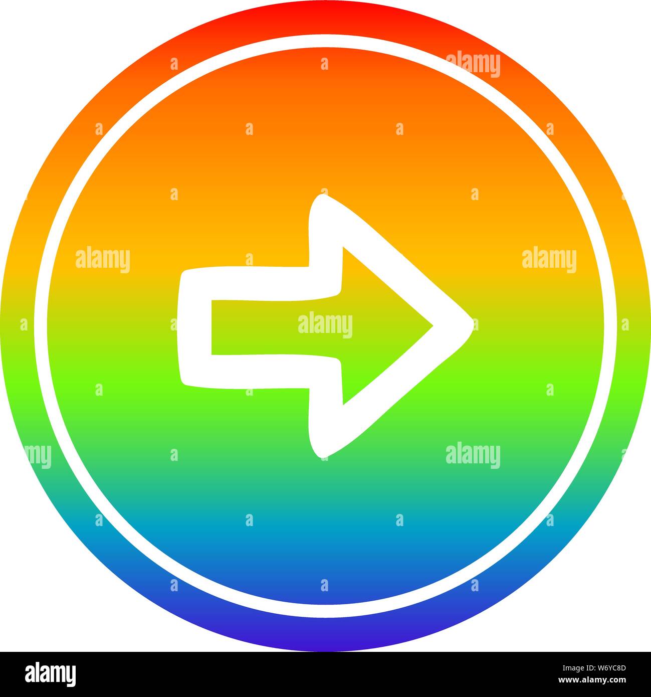direction arrow circular icon with rainbow gradient finish Stock Vector ...