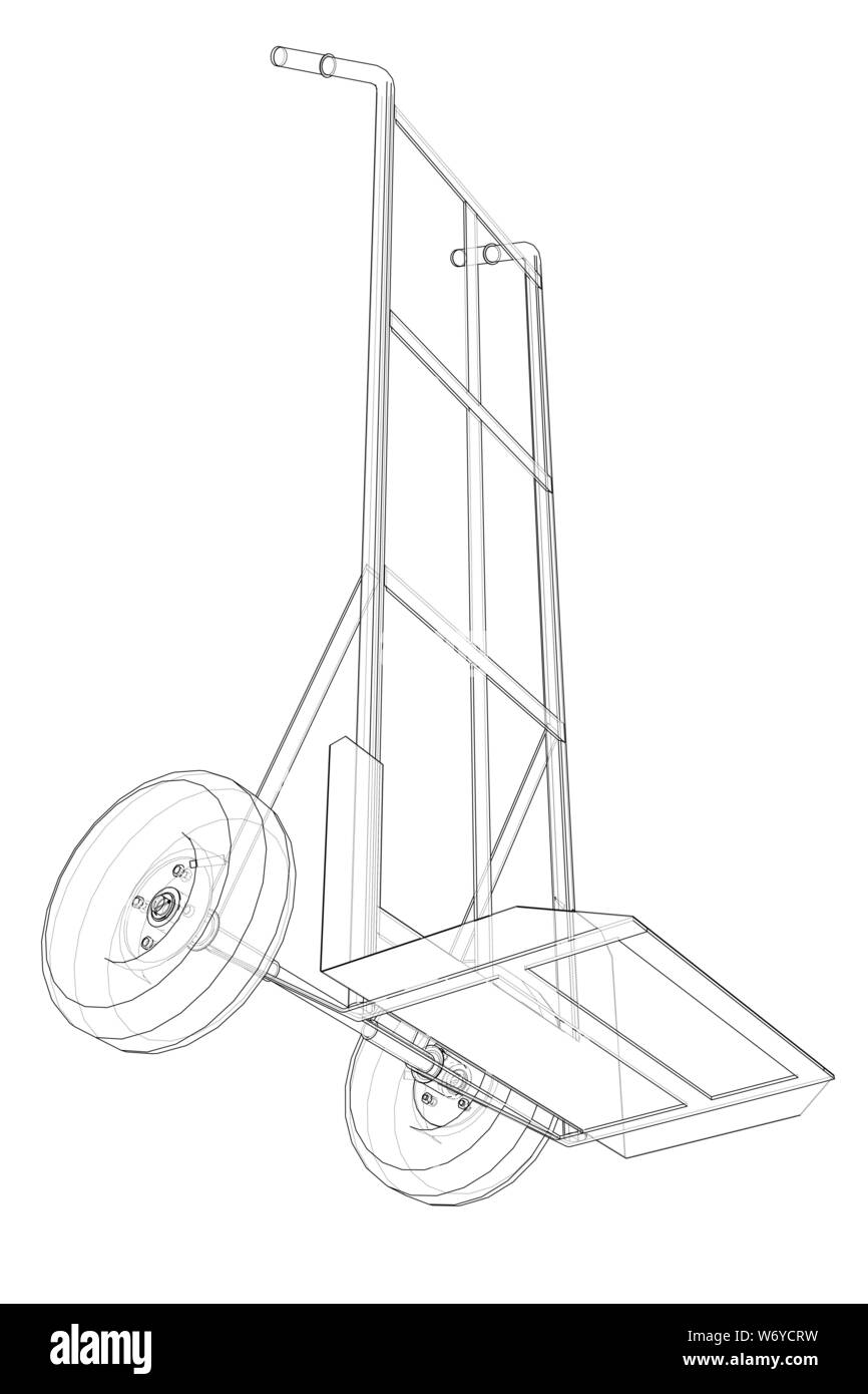 Outline delivery trolley or hand truck. Vector Stock Vector Image & Art