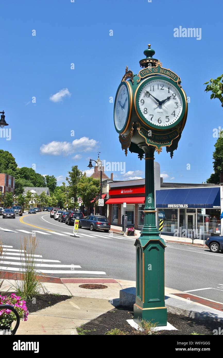 A view of Belmont Center (downtown Belmont), Massachusetts in Metro