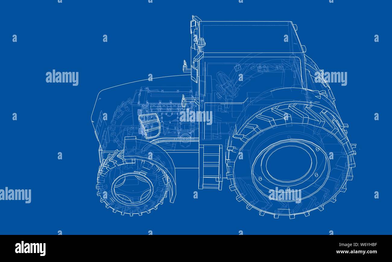 Tractor Plan Vector Farm Tractor Concept. Vector Stock Vector Image & Art - Alamy