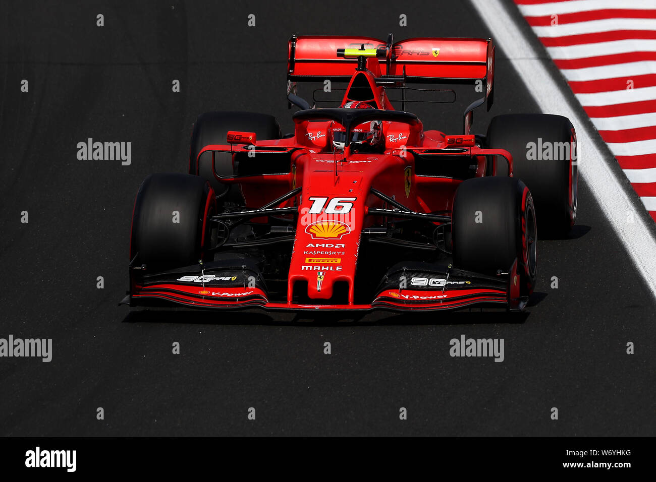 Budapest, Hungary. 3rd August 2019. #16 Charles Leclerc, Scuderia Ferrari. Hungarian GP, Budapest 2-4 August 2019. Budapest 03/08/2019 GP Hungary Formula 1 Championship 2019 Race Photo Federico Basile/Insidefoto Credit: insidefoto srl/Alamy Live News Credit: insidefoto srl/Alamy Live News Stock Photo