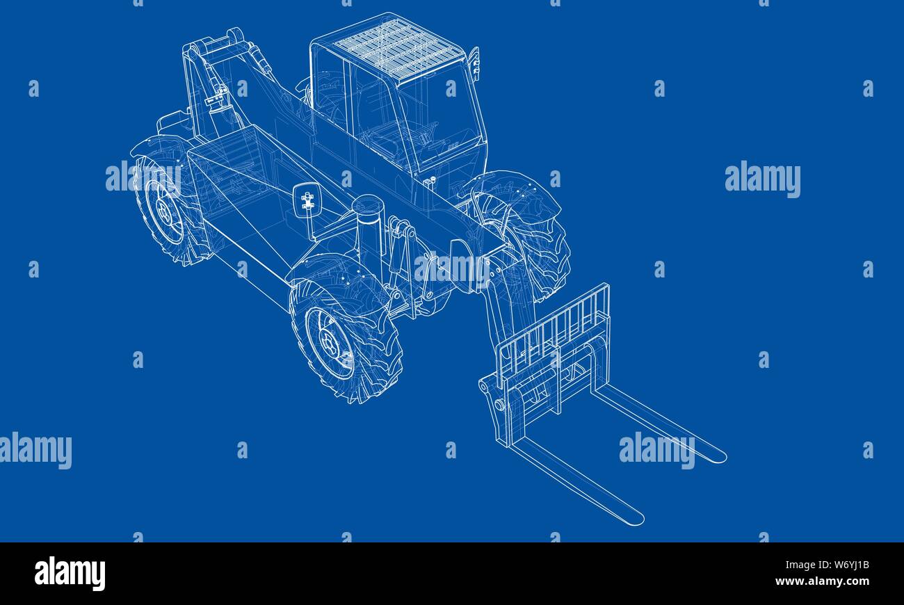 Forklift concept. Vector rendering of 3d Stock Vector Image & Art - Alamy