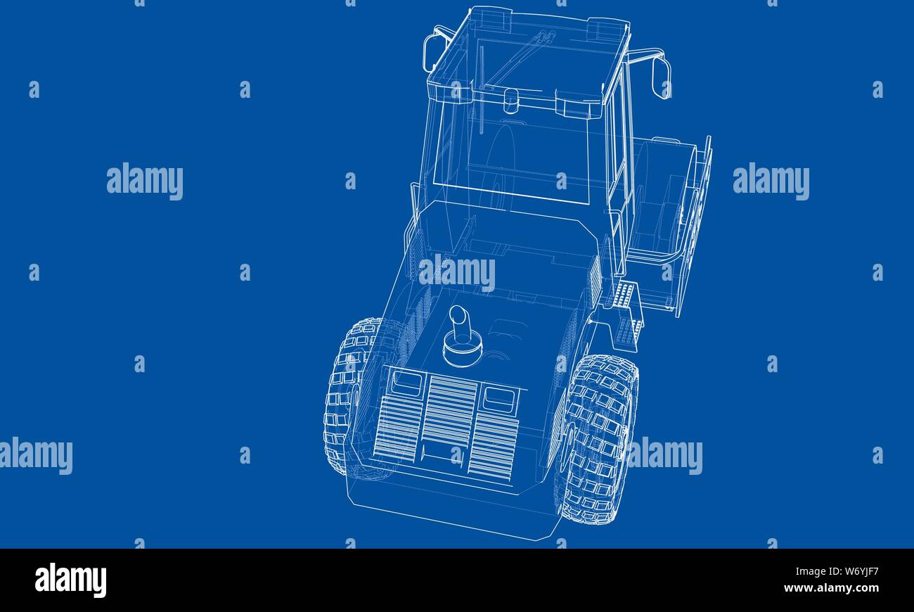 Construction machine. Asphalt compactor vector Stock Vector