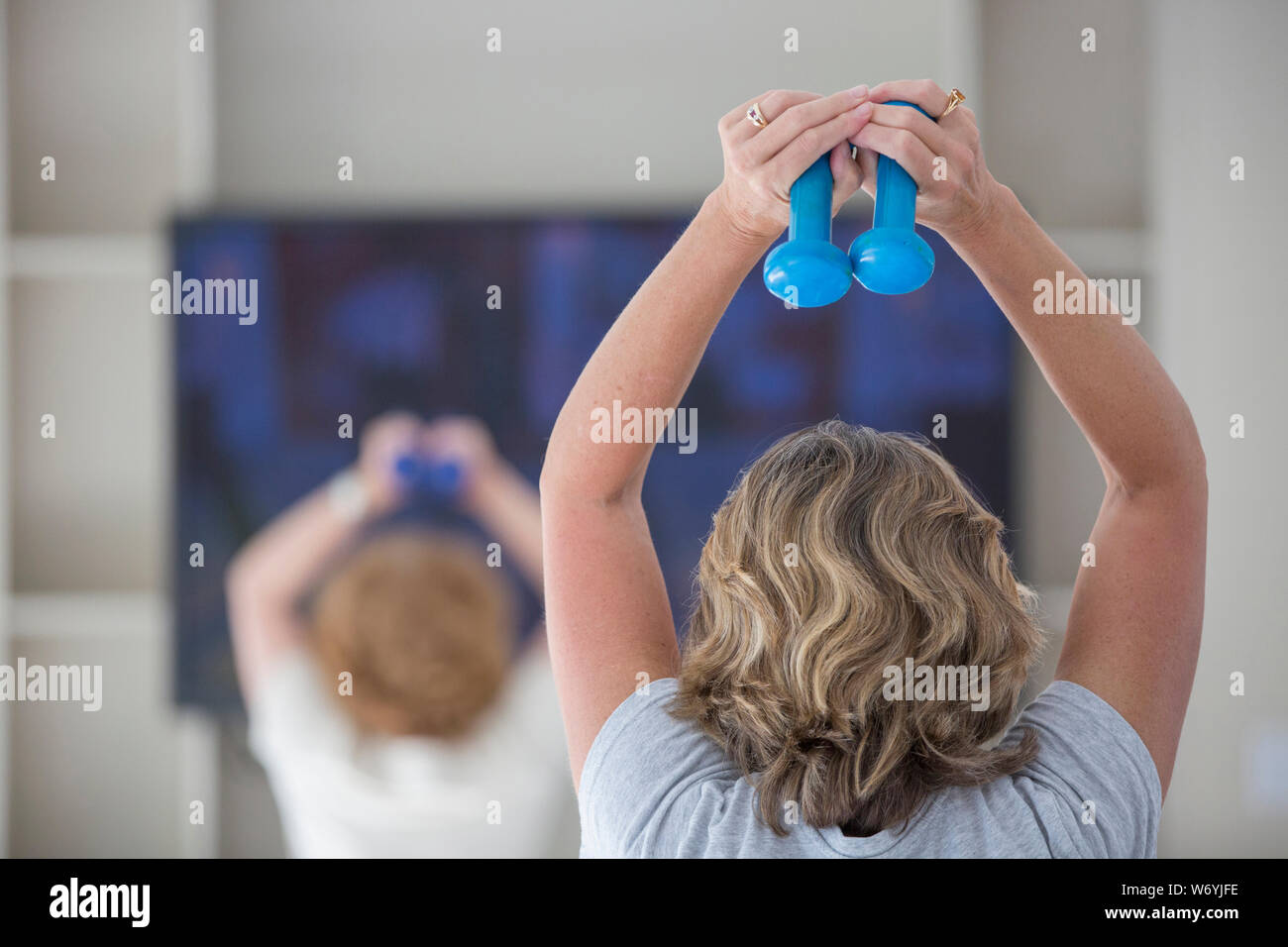 Senior women exercising rear view hi-res stock photography and images ...