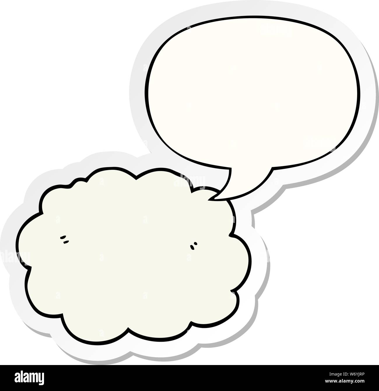 cartoon cloud with speech bubble sticker Stock Vector Image & Art - Alamy