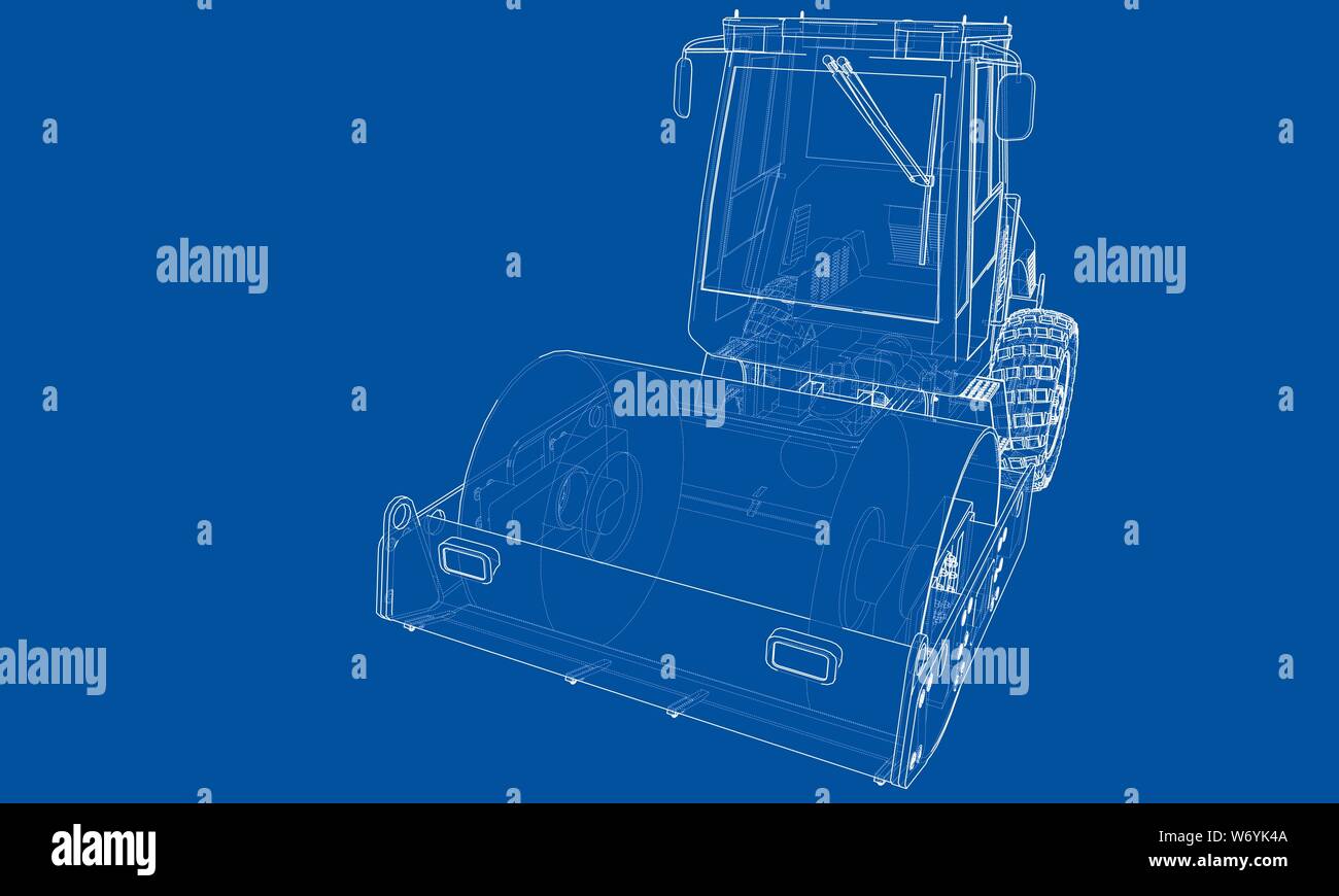 Construction machine. Asphalt compactor vector Stock Vector Image & Art ...