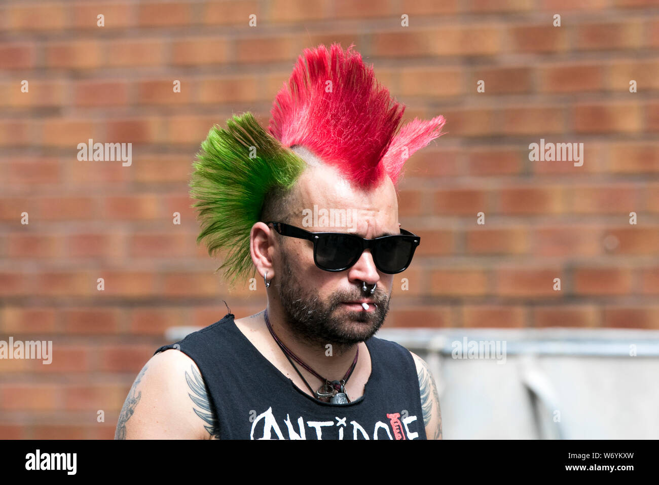 Blackpool, Lancashire, UK. 3rd August 2019. The fabulous Punk Rebellion festival returns to the Winter Gardens in Blackpool for a weekend of live punk rock music.  The Rebellion Festival, formerly Holidays in the Sun and the Wasted Festival is a British punk rock festival first held in 1996.  This open to all event draws thousands of overseas visitors to see all their favourite punk musicians in one place.  Credit: Cernan Elias/Alamy Live News Stock Photo