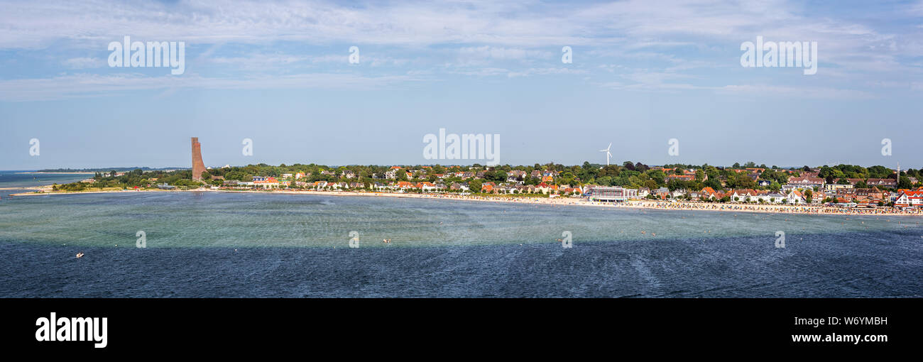 Panoramic view from sea of the Laboe Naval memorial in Laboe, near Kiel, germany on 25 July 2019 Stock Photo