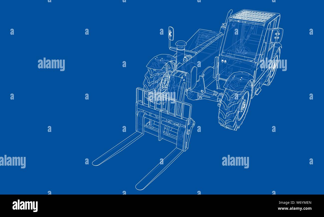 Forklift concept. Vector rendering of 3d Stock Vector Image & Art - Alamy