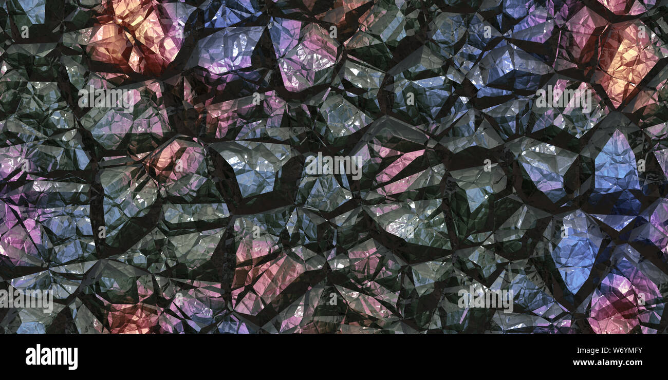 Black Crystal gem wall background. Gemstone seamless pattern. Shiny