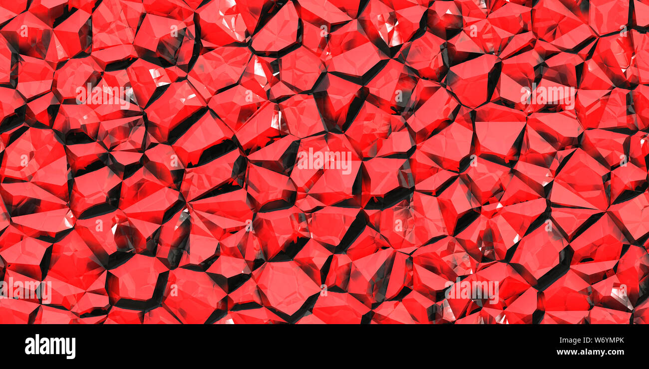 Red gemstone seamless pattern. Shiny colors rock stone texture. Crystal
