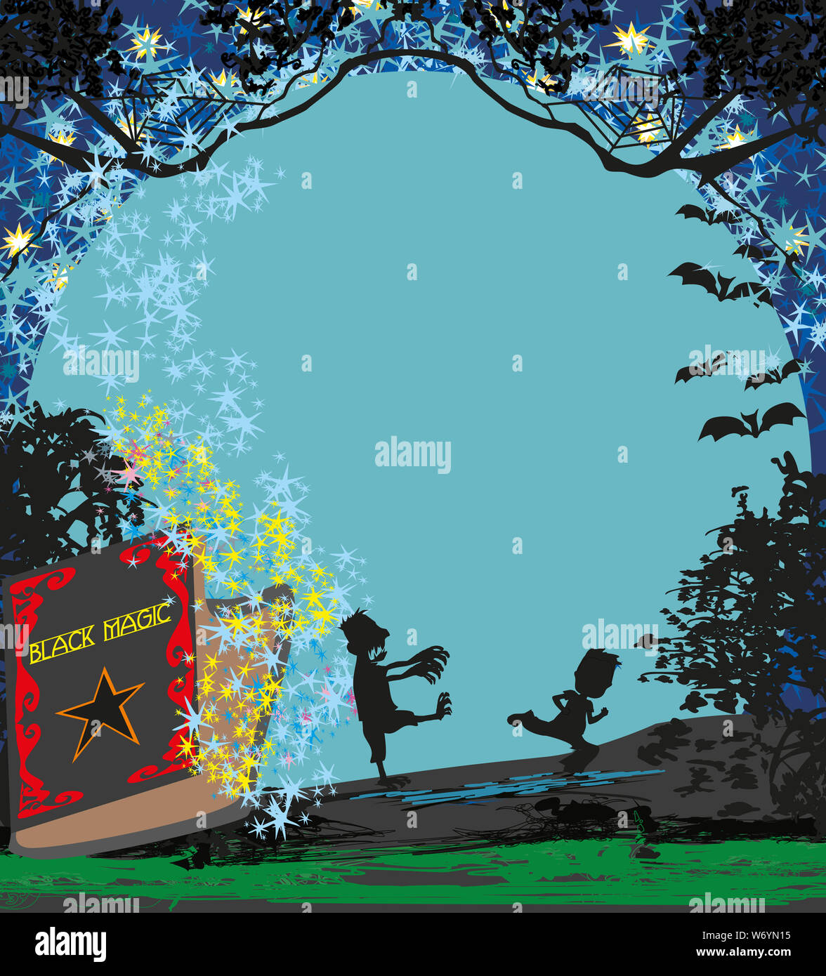 Zombie attacks at night frame Stock Photo - Alamy