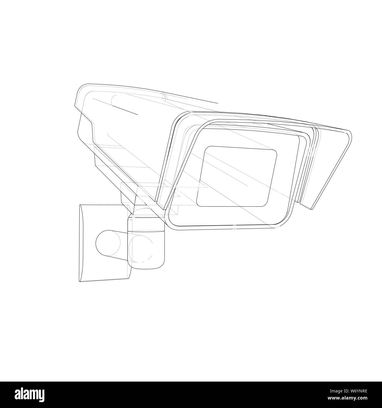 Outline CCTV camera. Security camera. Vector Stock Vector Image & Art