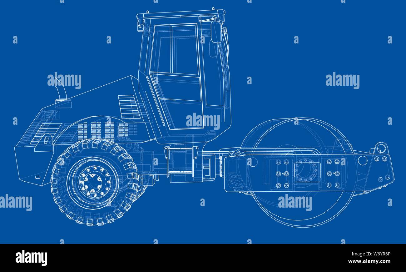 Construction machine. Asphalt compactor vector Stock Vector Image & Art ...