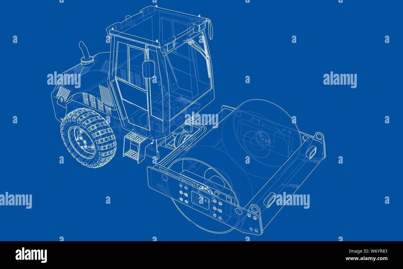 Construction machine. Asphalt compactor vector Stock Vector Image & Art ...