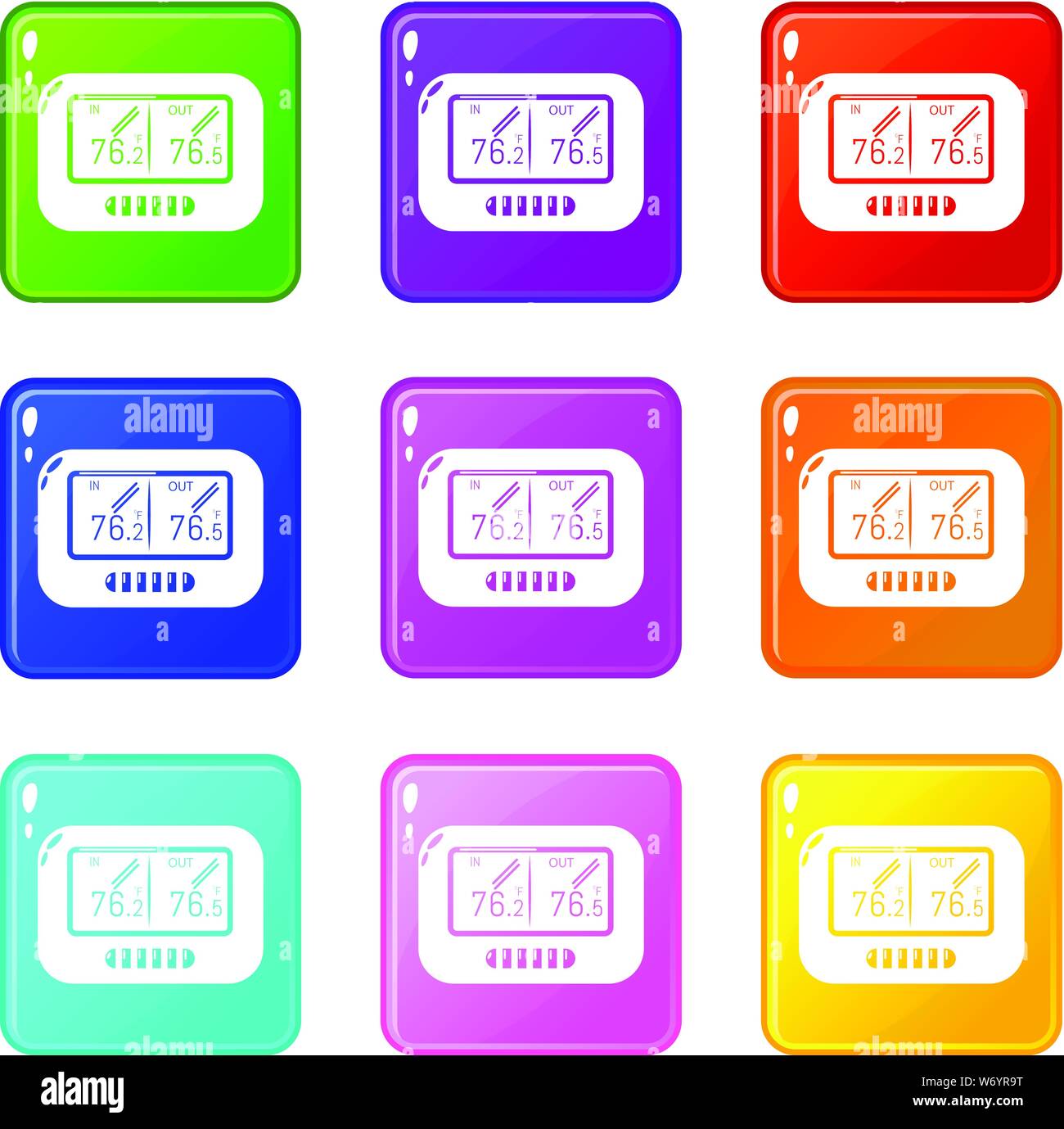 Tonometer icons set 9 color collection Stock Vector Image & Art - Alamy