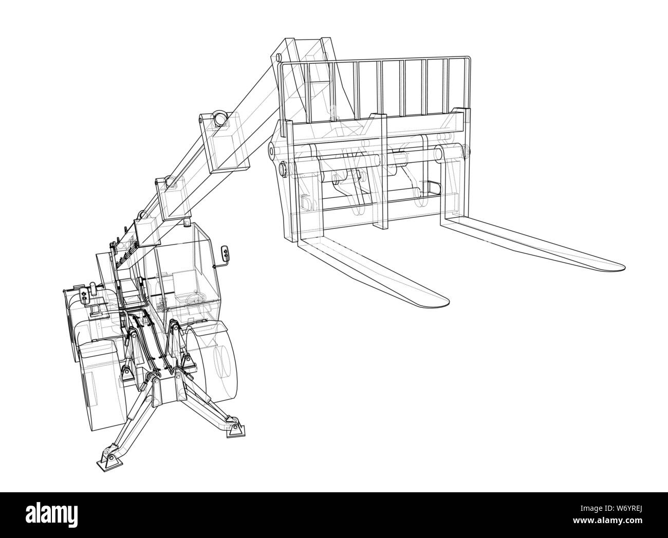 Forklift concept. Vector rendering of 3d Stock Vector Image & Art - Alamy