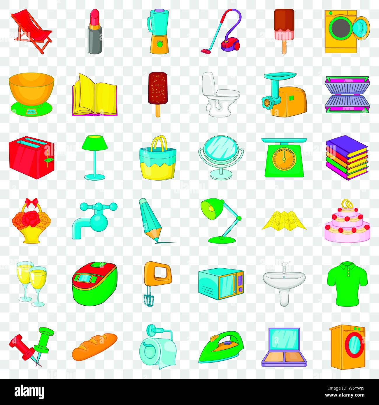 Bathroom icons set, cartoon style Stock Vector Image & Art - Alamy