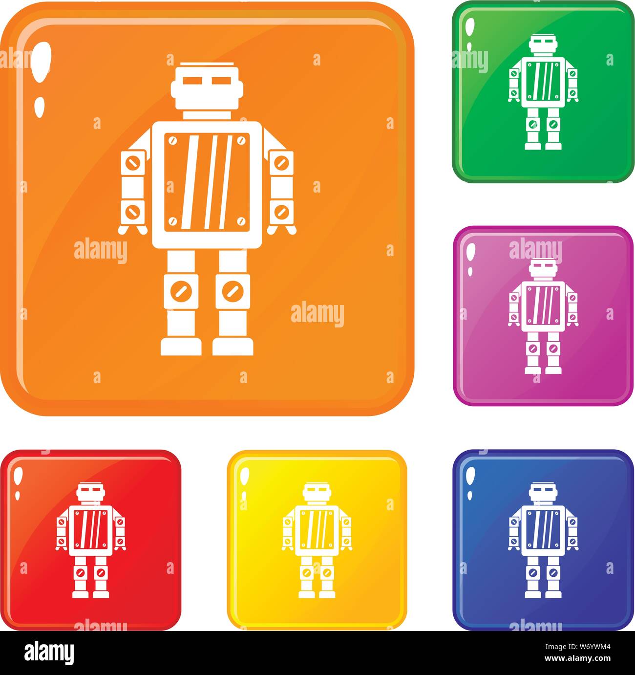 Abstract robot icons set vector color Stock Vector Image & Art - Alamy