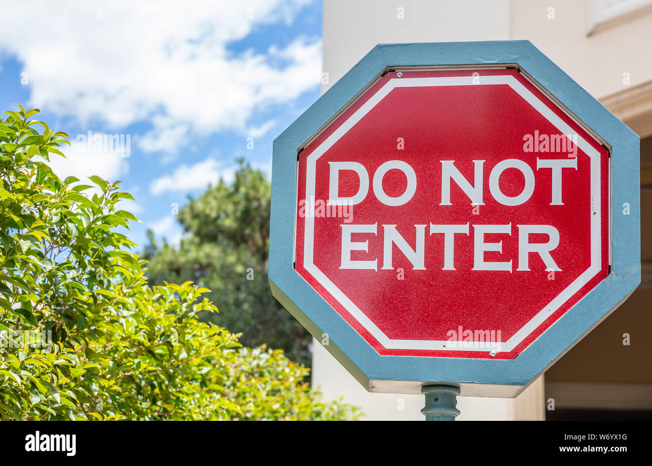 Do not enter, private property concept. Stop road sign, text do not ...