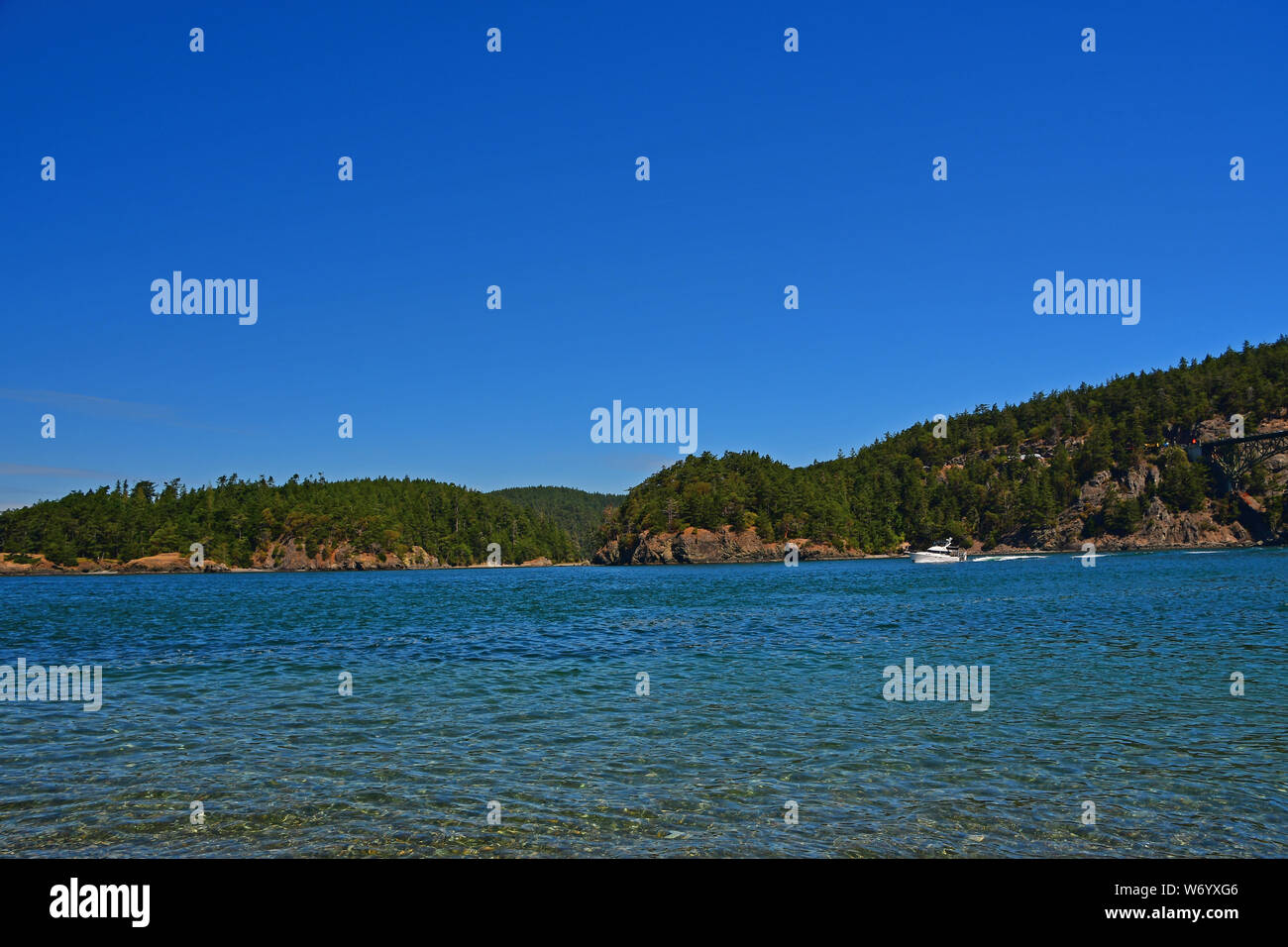 Views of Little North Beach in Deception Pass State Park in Washington Stock Photo