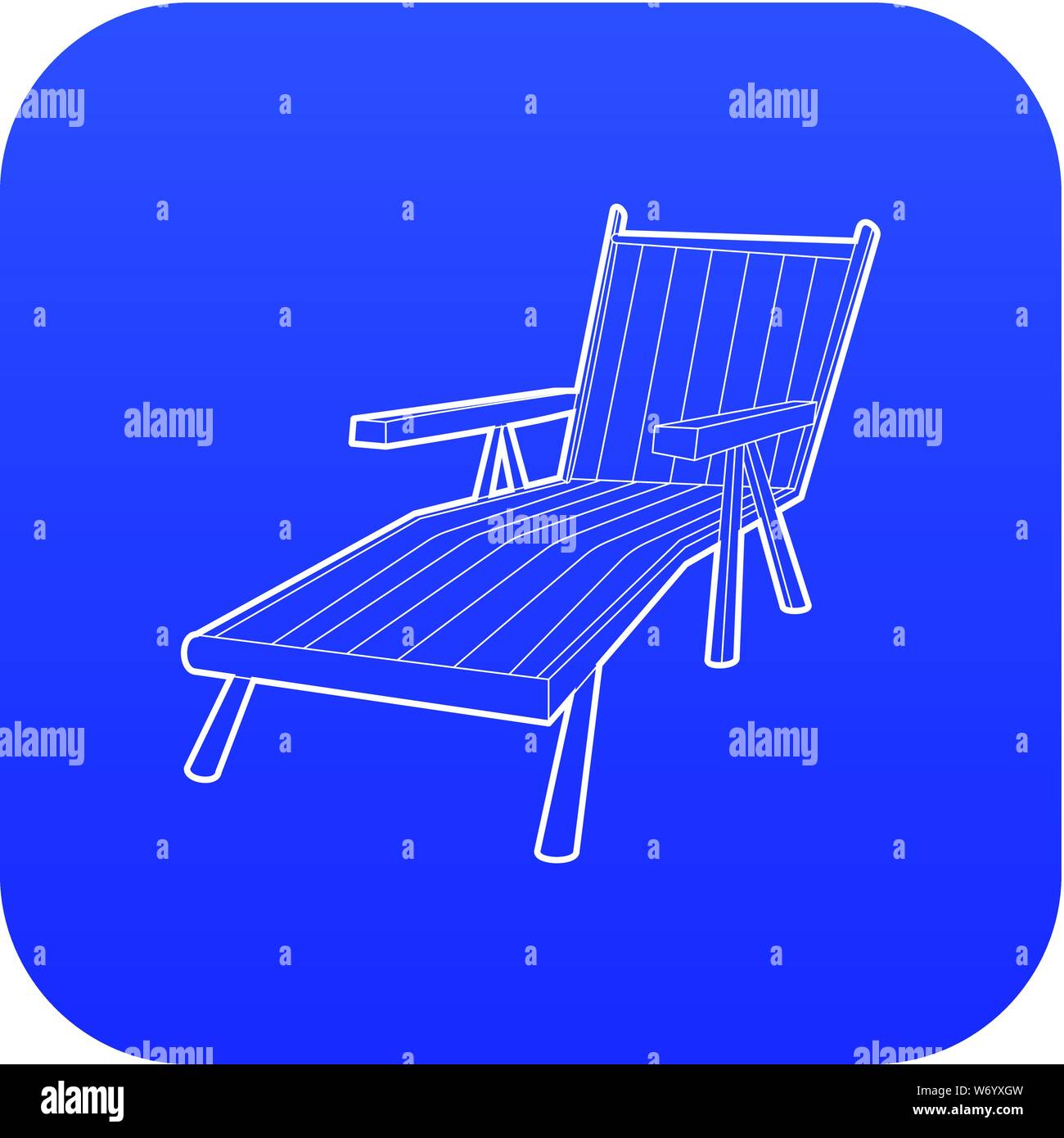 Beach chaise lounge icon blue vector Stock Vector Image & Art - Alamy